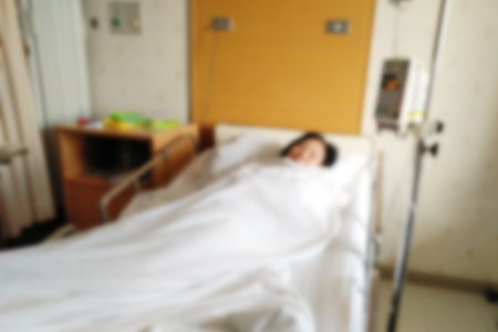 Blur patients in hospital medical backgroundの写真素材