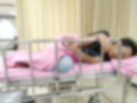 Blur patients in hospital medical backgroundの写真素材