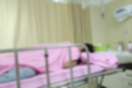 Blur patients in hospital medical backgroundの写真素材