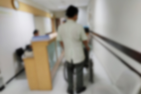 Blur patients in hospital medical backgroundの写真素材