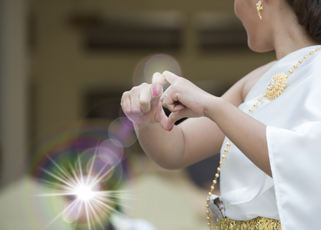 Handshake relationship with each of the natural backgroundの写真素材