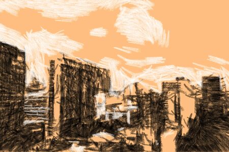 Capital of Thailand with high buildings in Illustration,の写真素材