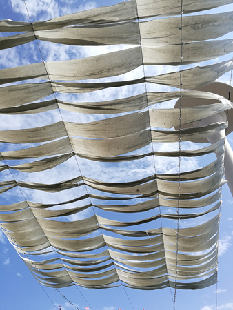 Beautiful sky with old canvas in surface textureの写真素材