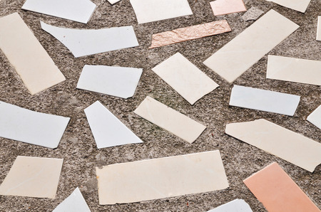 Tile floor is not organized on Texture backgroundの写真素材