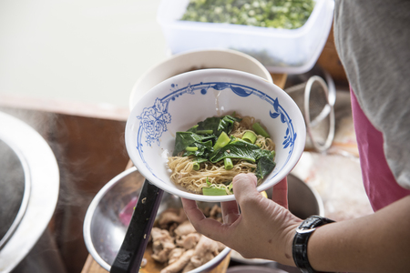 Noodle Soup Shop or Noodle Waterfall in Thailandの写真素材