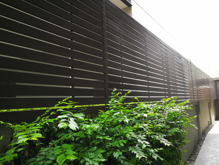 Wooden fence to be burglarproof in Abstract backgroundの写真素材