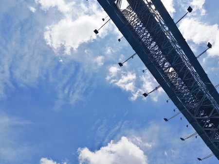Large billboard frame outdoors in the blue sky.の写真素材