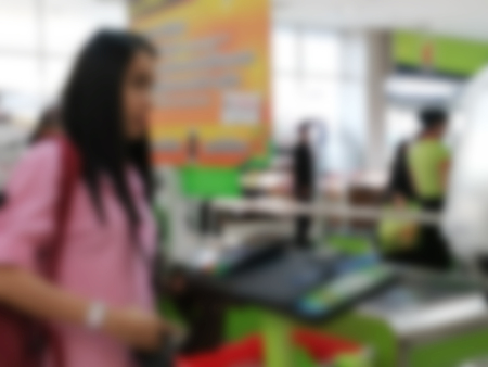 Blur shopping grocery store in the background in the wallpaper.の写真素材