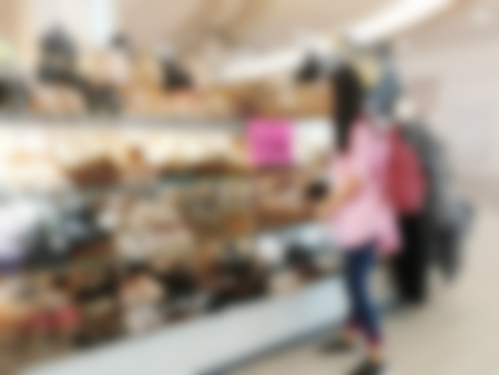 Blur shopping grocery store in the background in the wallpaper.の写真素材
