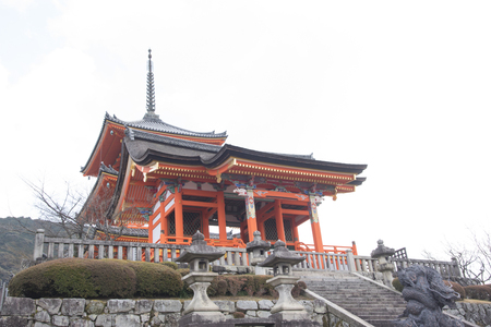 Koyasu pagoda of Kiyomizu dera in Kyoto in Abstract backgroundのeditorial素材