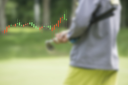 Businessman using on abstract background with forex graph.の写真素材