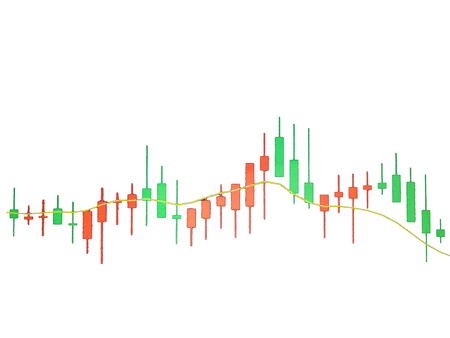 Candlestick chart Candle Timeline or Business Conceptの写真素材