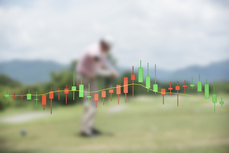 Businessman using on abstract background with forex graph.の写真素材