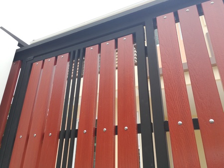 Wooden Gate for House and propertis in as backgroundの写真素材