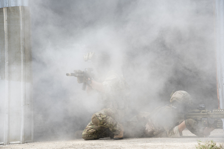 Thai soldiers are trained without seeing their faces.の写真素材