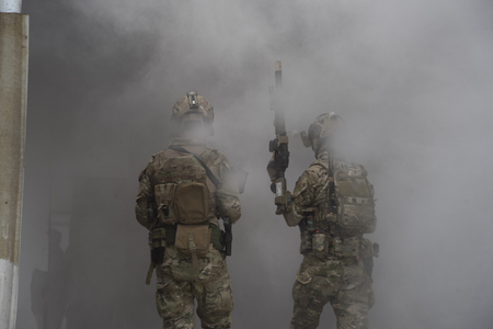 Thai soldiers are trained without seeing their faces.の写真素材