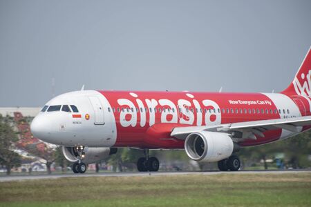 Don Muang Airport Thai -January 12, 2019 : Airasia Thailand, a low-cost airline, arrives at Don...