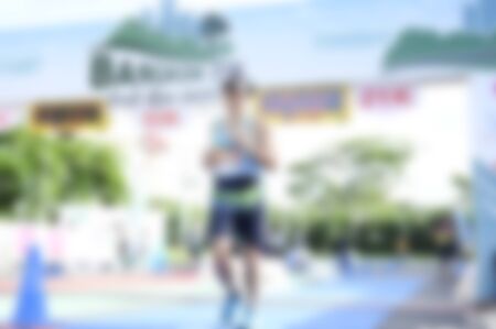 Many runners who are blurred and unspecifiedの写真素材
