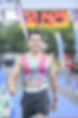 Many runners who are blurred and unspecifiedの写真素材