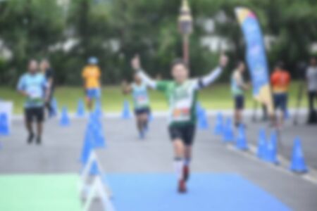 Many runners who are blurred and unspecifiedの写真素材