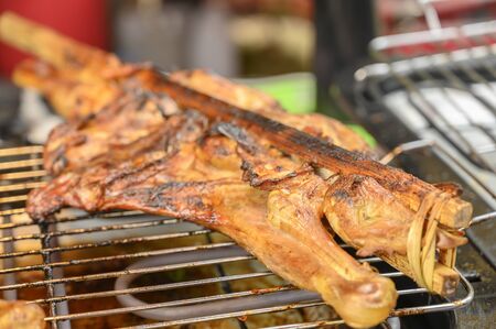 Closeup of Thai street food 
grilled Chickenの写真素材
