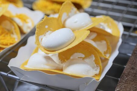 Thai Crispy Pancake (Kanom Buang)の写真素材