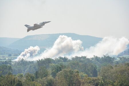 SAAB JAS-39 gripen bomber at a performance in Thailand