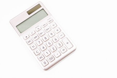 Desktop Calculator on a white backgroundの写真素材