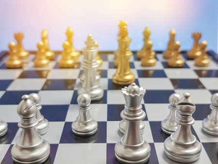 Business concept of chess game competition on war