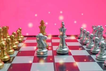 Business concept of chess game competition on war concept background, business strategyの写真素材