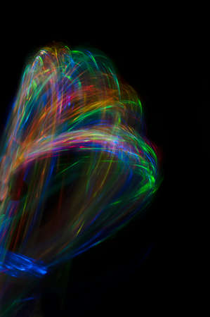 Abstract light and colorful blur background on black background with copy spaceの写真素材