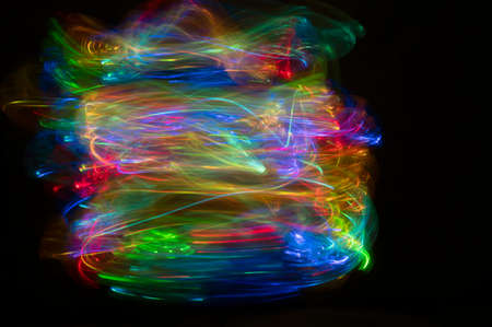 Abstract light and colorful blur background on black background with copy spaceの写真素材