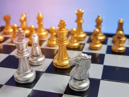 Business concept of chess game competition on war concept background, business strategyの写真素材