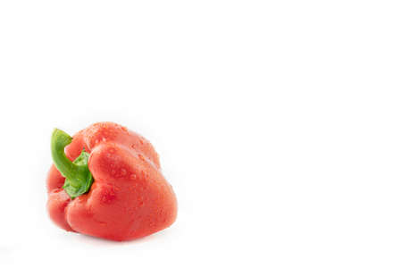bell pepper with vitamins for food isolated on white with copy spaceの写真素材