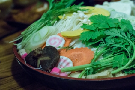 Restaurant menus in sukiyaki potの写真素材