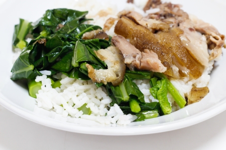 Pork leg with riceの写真素材