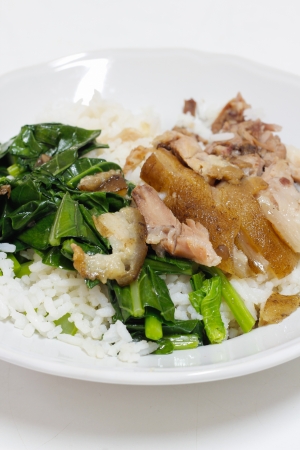 Pork leg with riceの写真素材