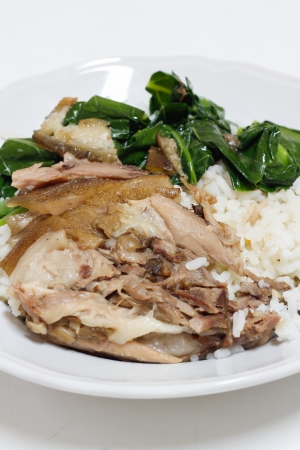 Pork leg with riceの写真素材