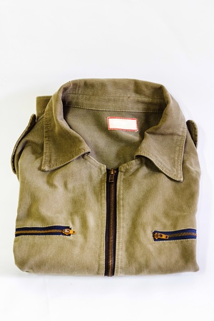 Military jacket on the white backgroundの写真素材