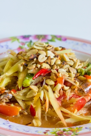 Thai papaya salad foodの写真素材