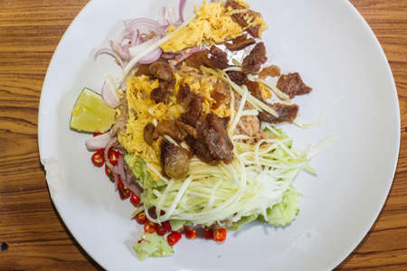 Kao Cluk Ka Pi  Mixed Cooked Rice with Shrimp Paste Sauce の写真素材