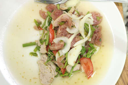 Thai Yum pork saladの写真素材
