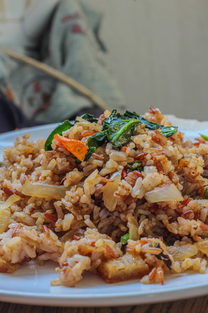Fried rice with pork ,Foods Thailand  の写真素材