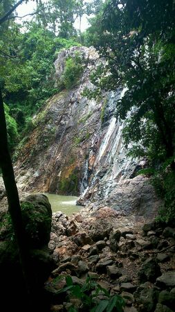 Nam Tok Na Muang Waterfall, Samui island Thailand.の素材