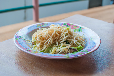 Stir fried rice noodles vegetarian Yangshuoの写真素材