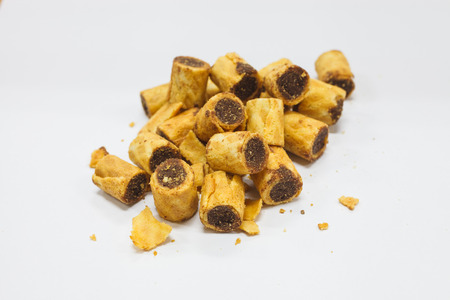 collon biscuit on white backgroundの写真素材