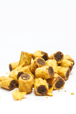 collon biscuit on white backgroundの写真素材