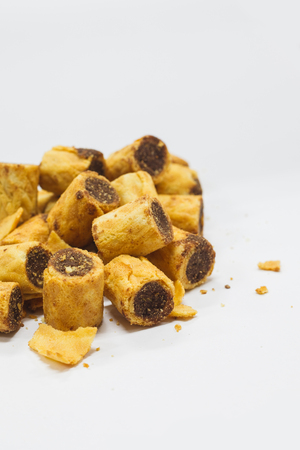 collon biscuit on white backgroundの写真素材