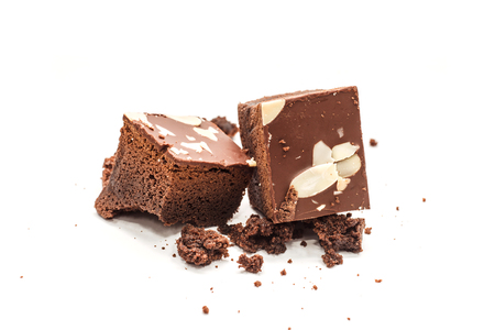 Brownie on white backgroundの写真素材
