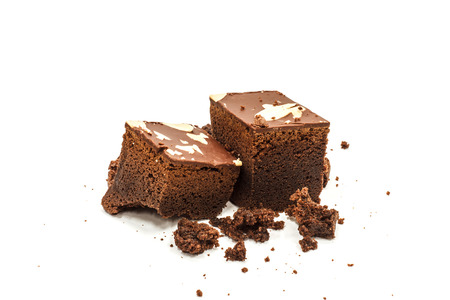 Brownie on white backgroundの写真素材